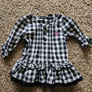 Calvin Klein black and white plaid dress, size 24m